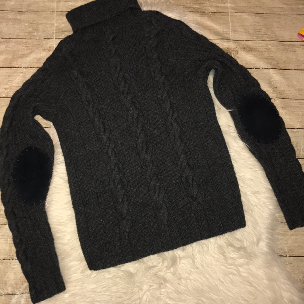 Club Monaco Cable Knit Turtleneck Merino Wool